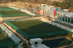 항공에서 바라본 창원축구센터 보조1경기장, 보조2경기장 모습