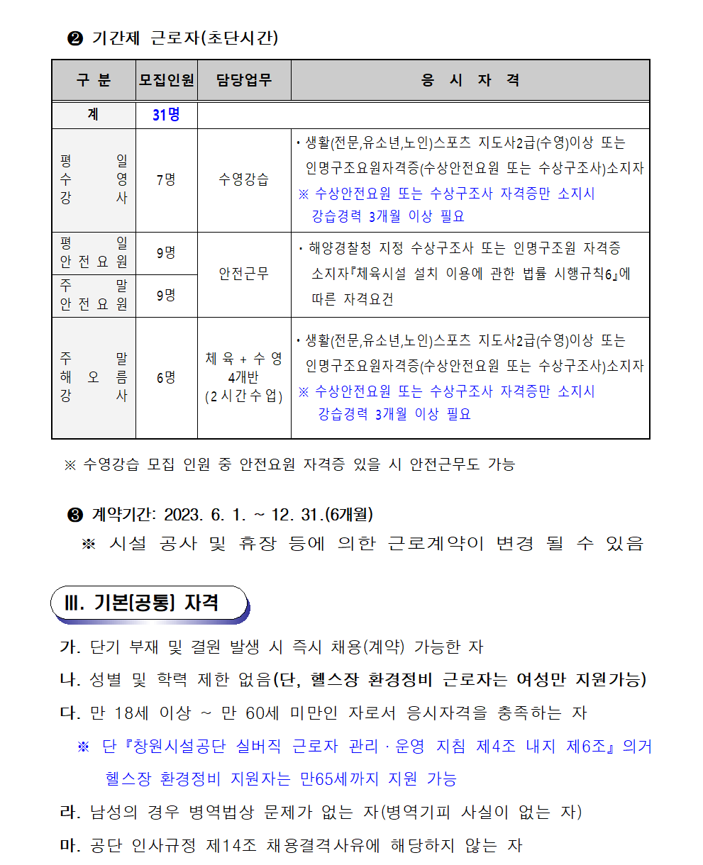 [창원실내수영장] 기간제근로자 재모집 공고_2