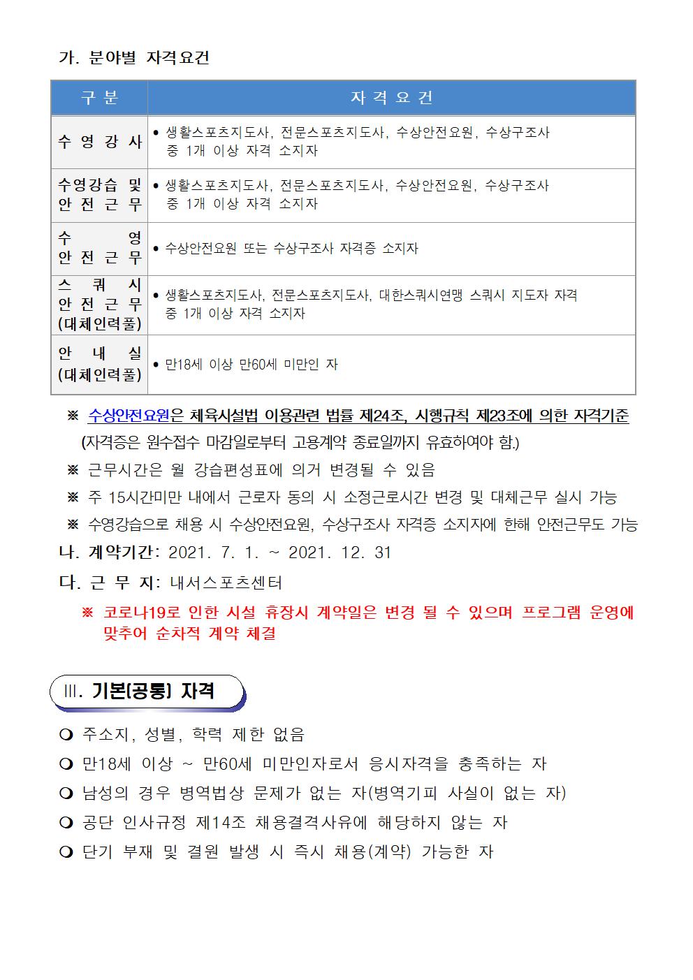 내서스포츠센터 기간제(초단시간) 및 대체인력풀 모집 공고_2
