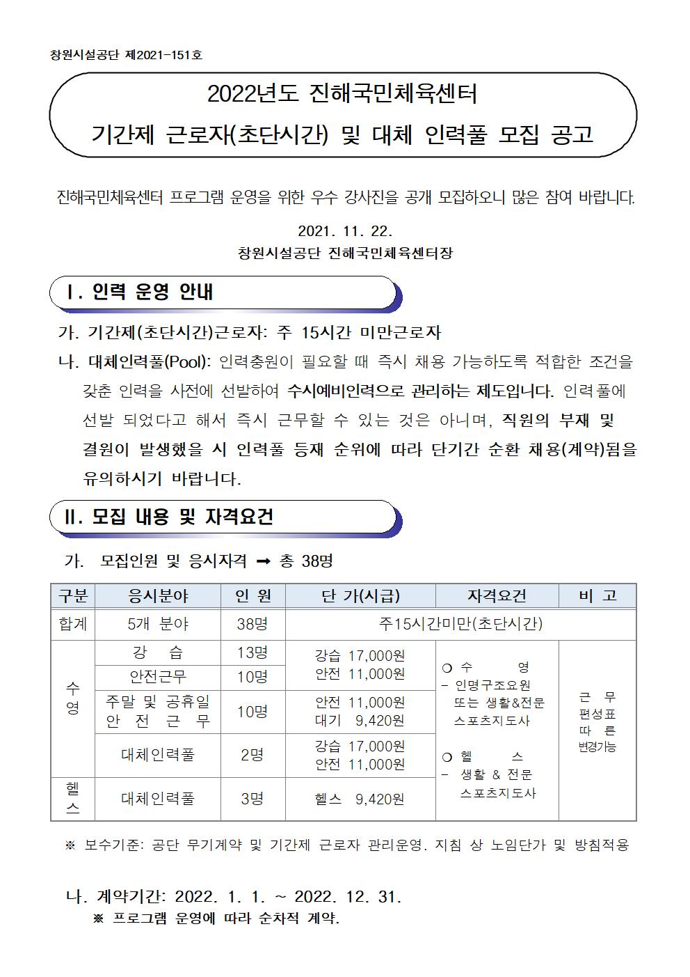 [진해국민체육센터]2022년도 기간제 근로자(초단시간)및 대체 인력풀 모집 공고_4