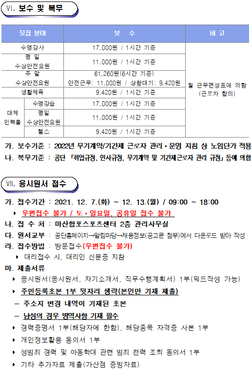 [마산합포스포츠센터] 2022년 기간제근로자 및 대체인력풀 채용 공고_5